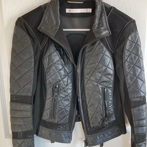Blanc Noir Vintage Mesh Moto Leather Jacket Small